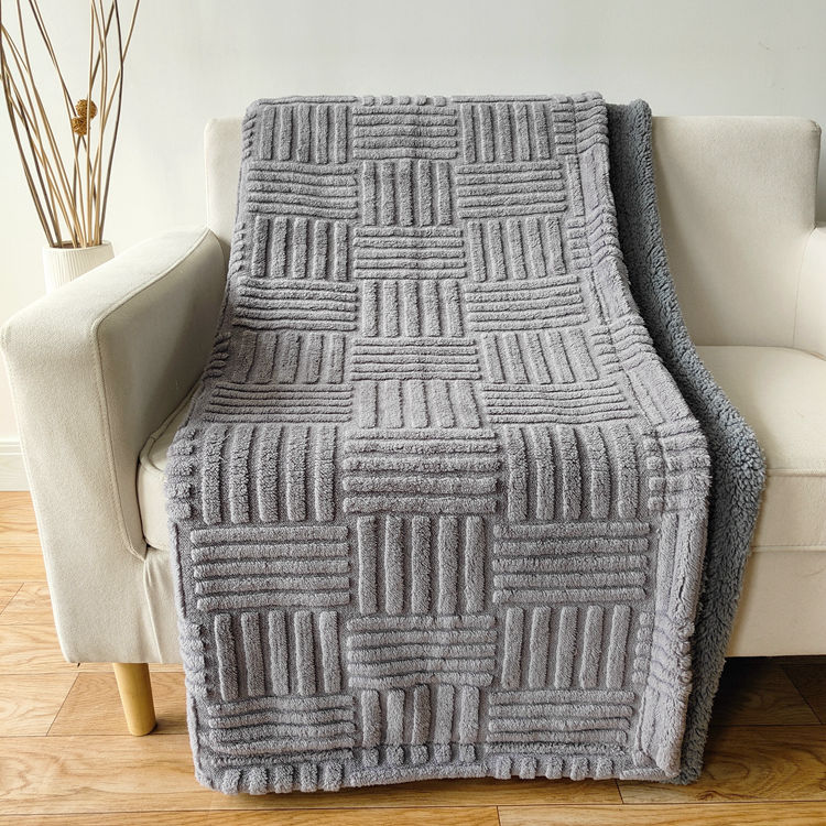 Polyester Home Deco Cozy Sherpa Throw Blanket